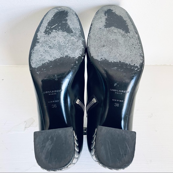 Saint Laurent Stud-Heel Leather Ankle Boot In Black Size 38 - Picture 9 of 16